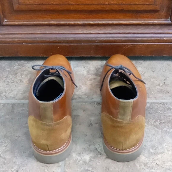 Aldo Men's Brown Leather & Tan Suede Tie Up Ankle Boot Shoes 8 - Picture 6 of 16